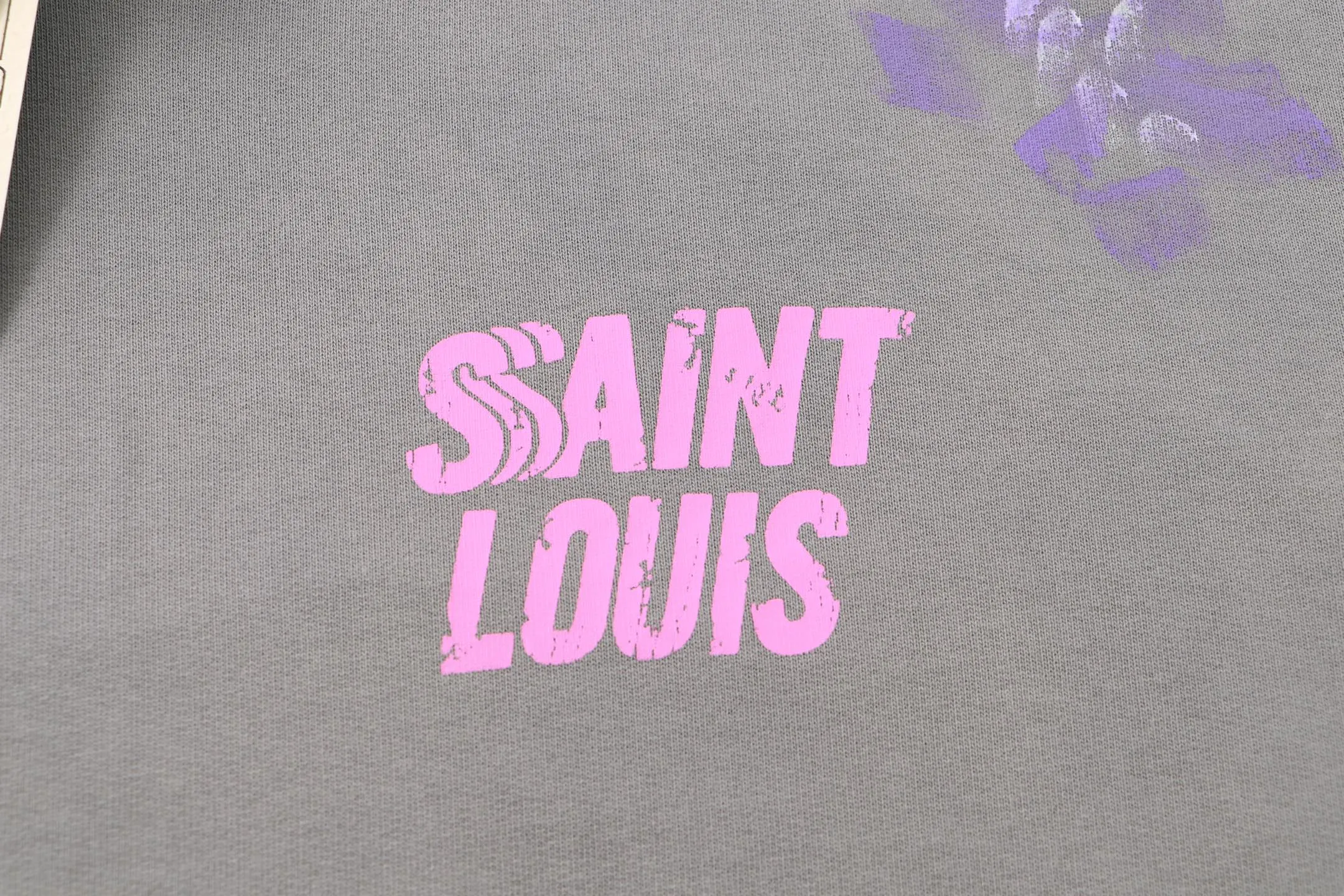Style No. S111 P320💰 (450g version) SSSAINT LOUIS splash-ink logo long-sleeved zipper hoodie sweatshirt is made of 450g dense cotton fabric, with a loose fit. Same style for men and women.   Size S-XL